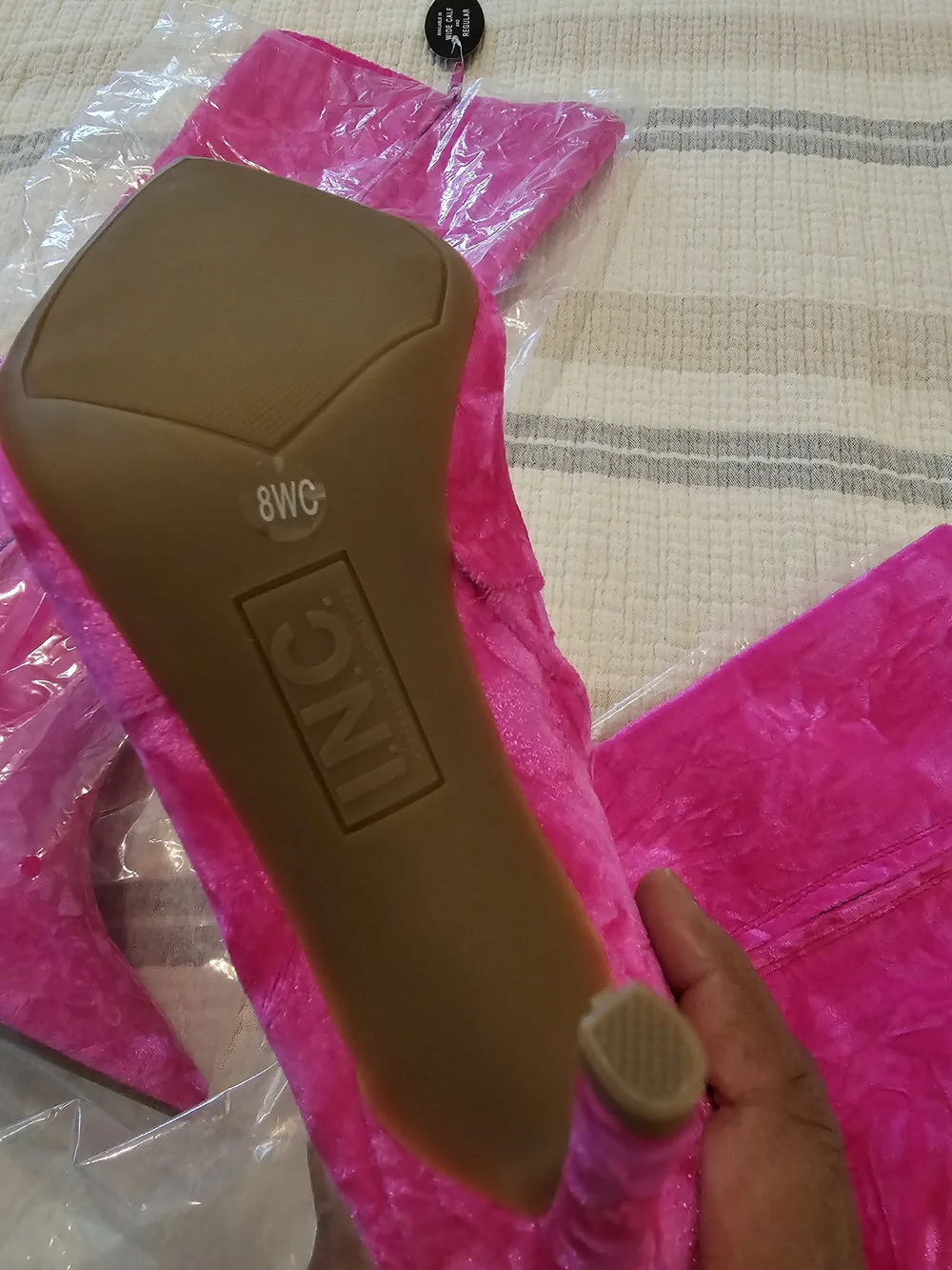 INC International Concepts Over-the-Knee Velvet Boots in Hot Pink